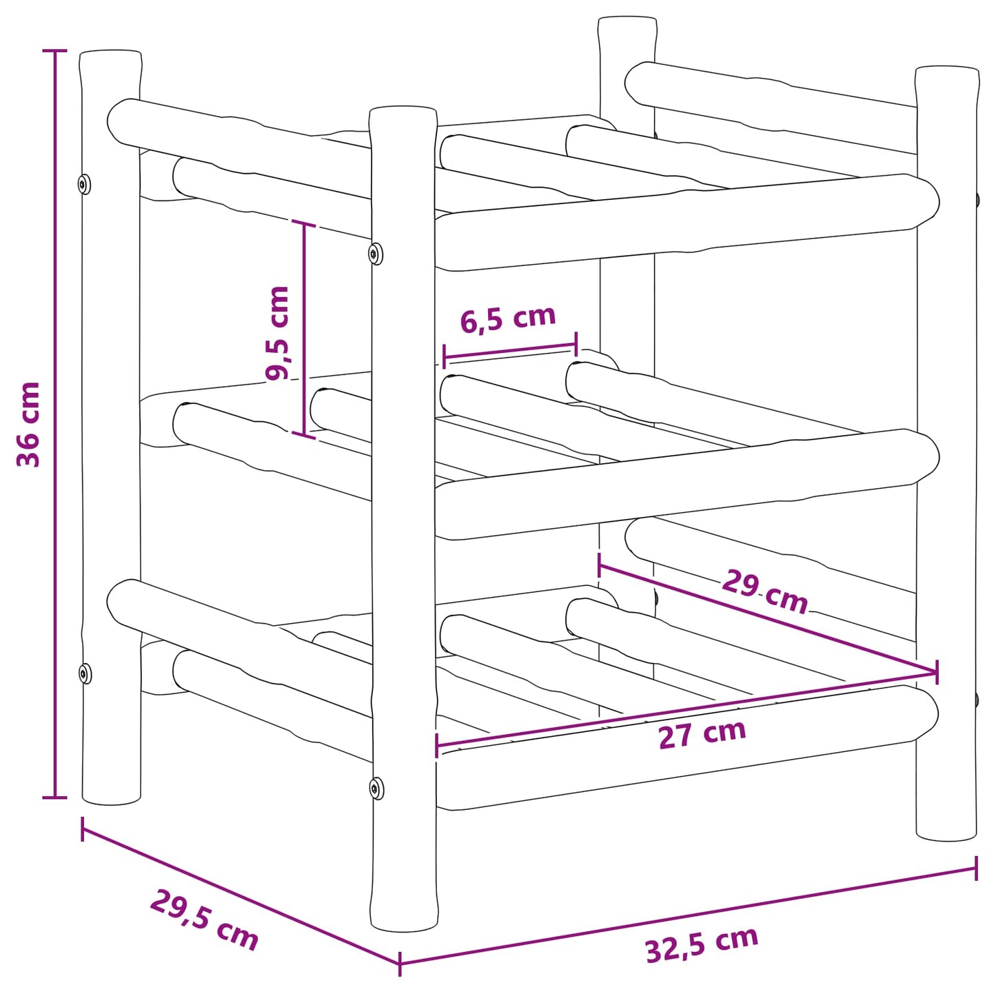 Wine Rack Bamboo Natural