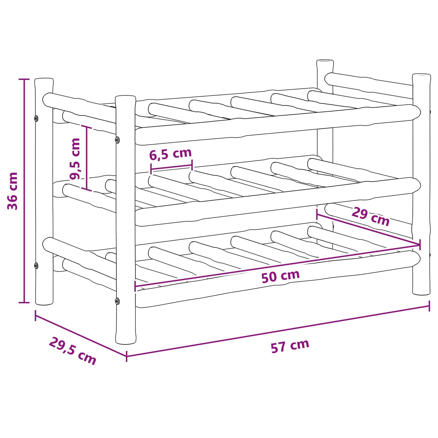 Wine Rack Bamboo Natural