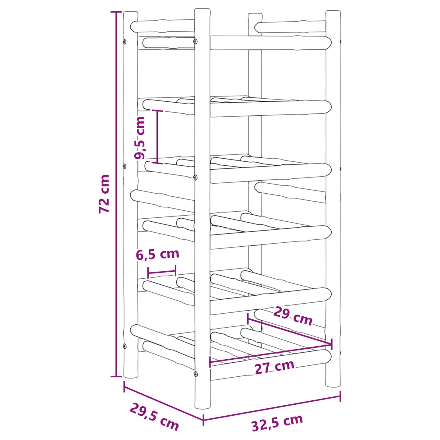 Wine Rack Bamboo Natural