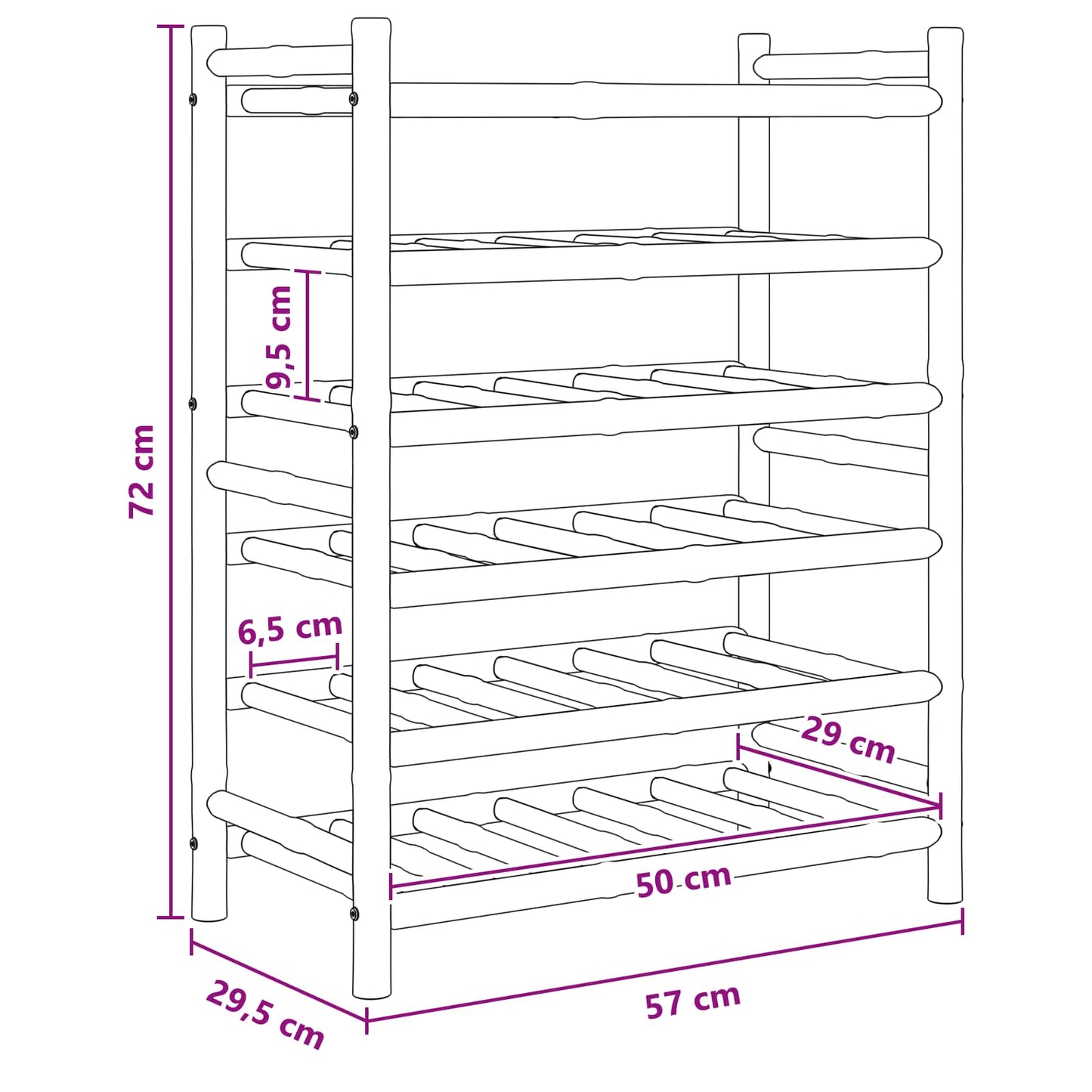 Wine Rack Bamboo Natural