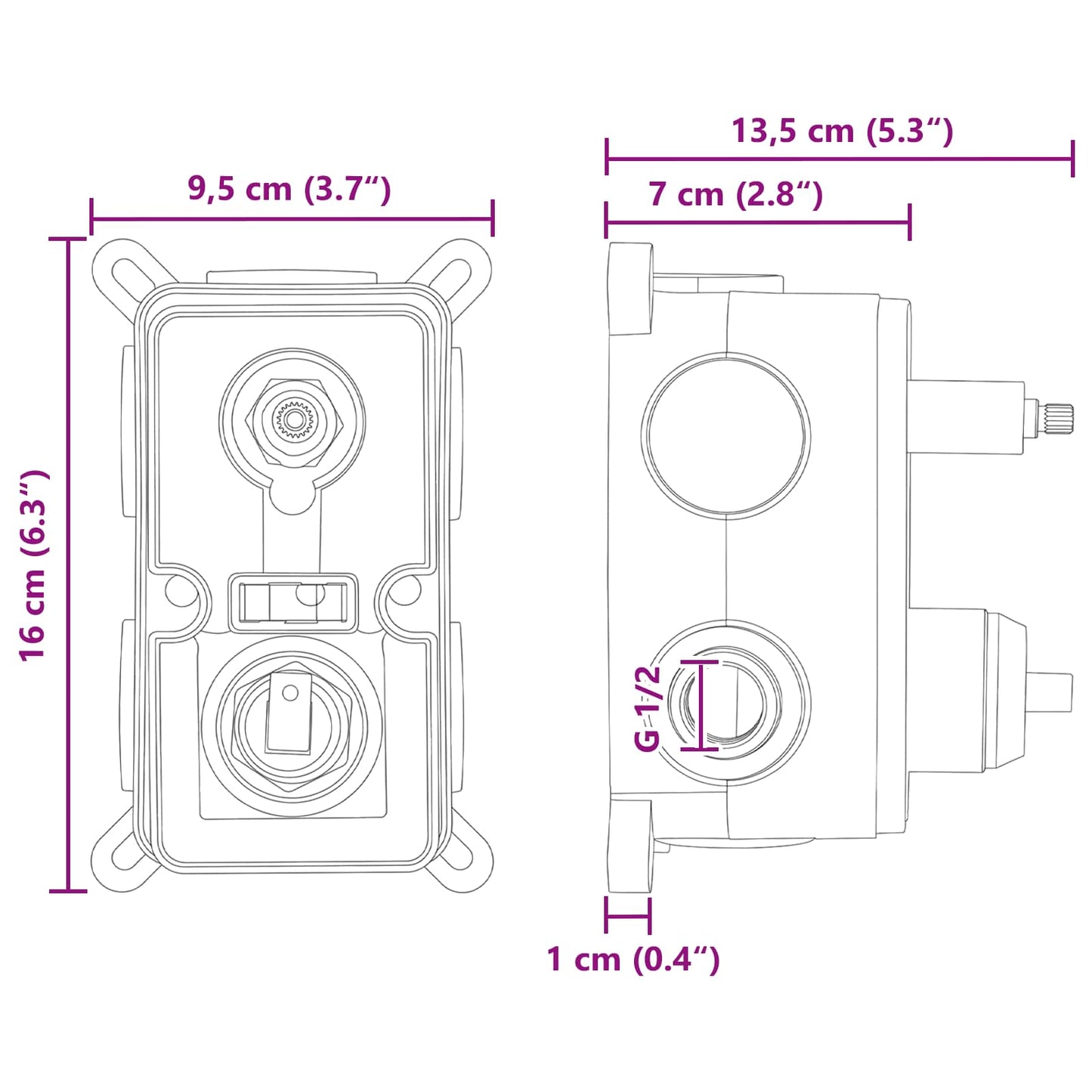 Concealed Shower System (Square) Gold Stainless Steel 201