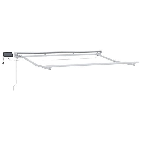 Manual Awning Frame with LEDs White 3.5 x 2 m Aluminium