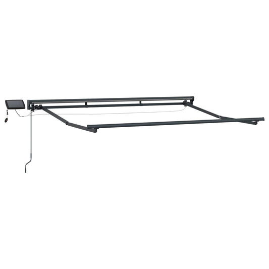 Manual Awning Frame with LEDs Anthracite 3.5 x 2.5 m Aluminium