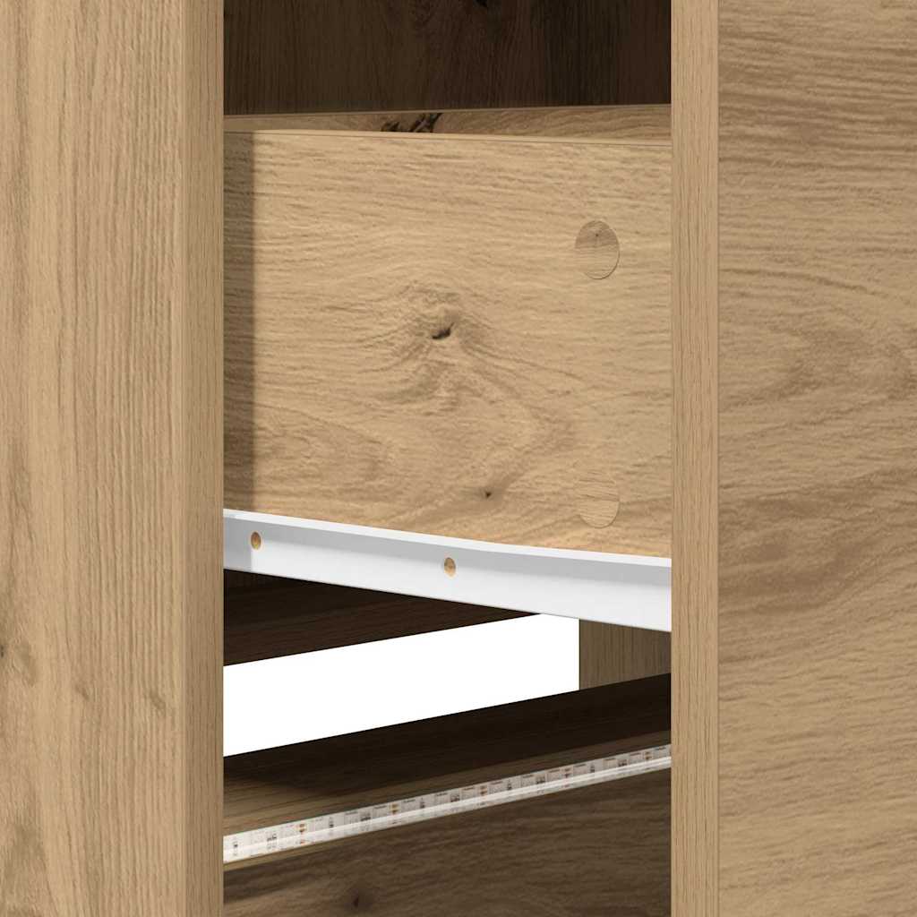 TV Cabinet with LED 165 x 34 x 40 cm Artisian Oak