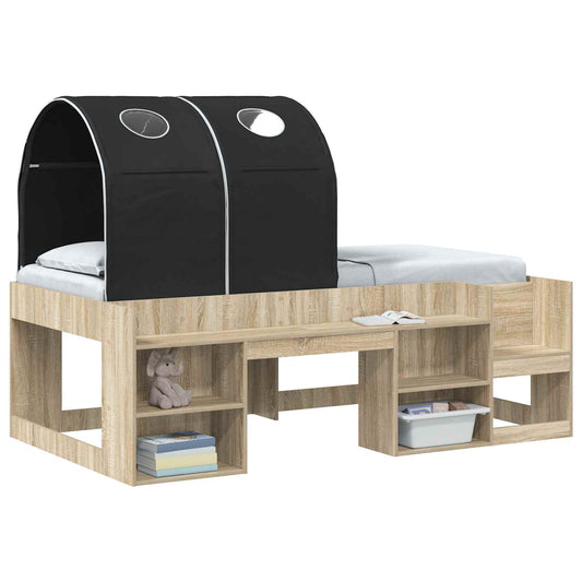 Bed Tunnel for Kids Loft Bed 2 pcs Black Polyester