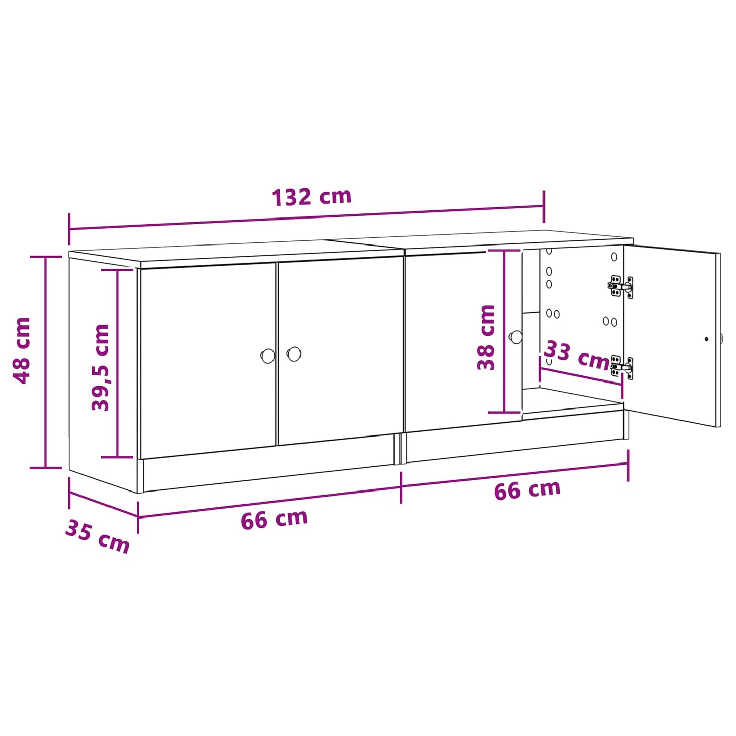 Storage Cabinet for Loft Bed 2 pcs Black Oak 66 x 35 x 48 cm