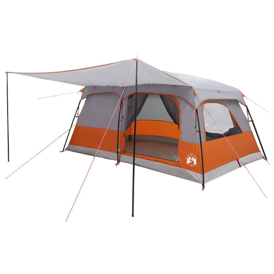 Family Tent 14-Person Grey and Orange Polyester and Steel