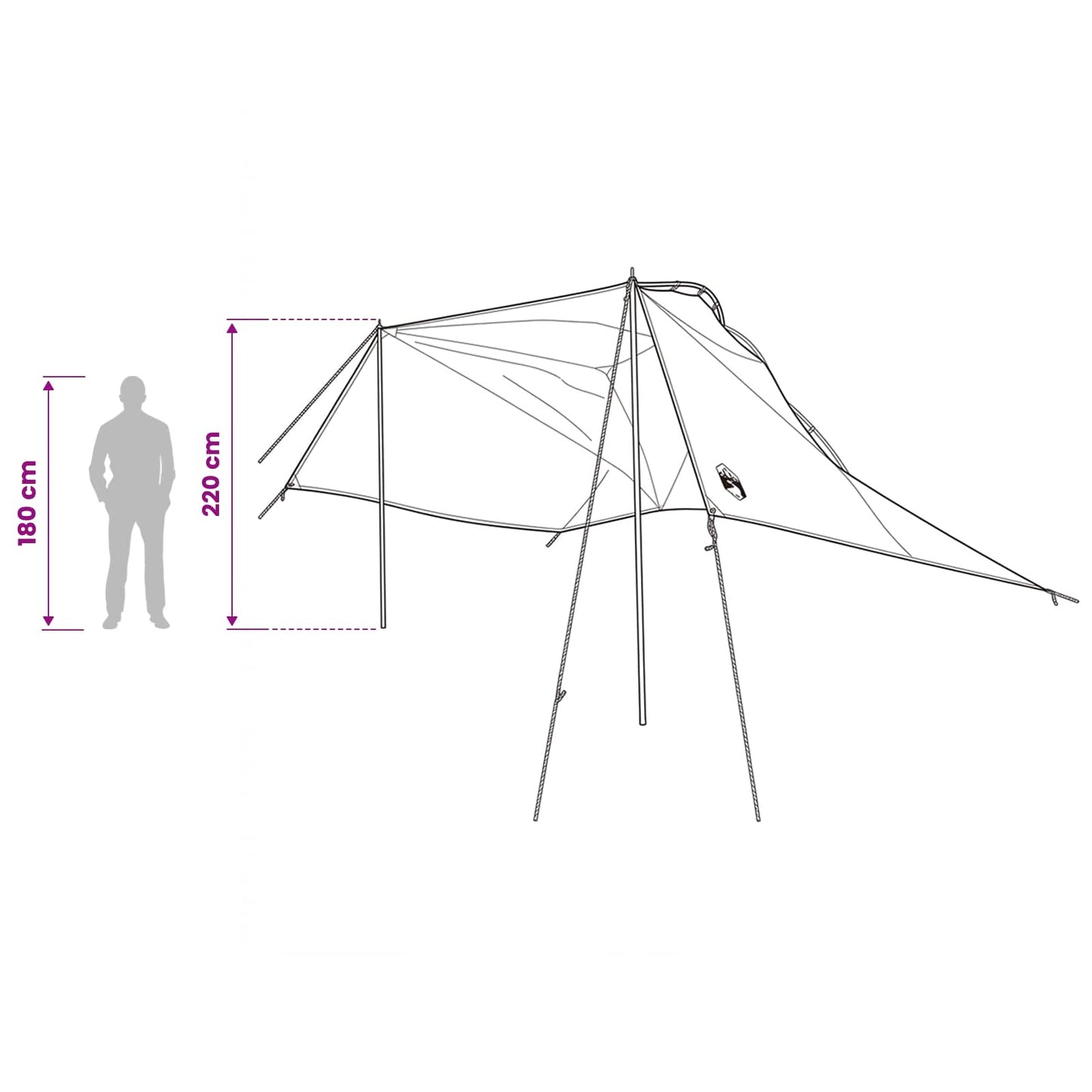 Car Tent Grey and Orange 350 x 250 cm Polyester and Steel