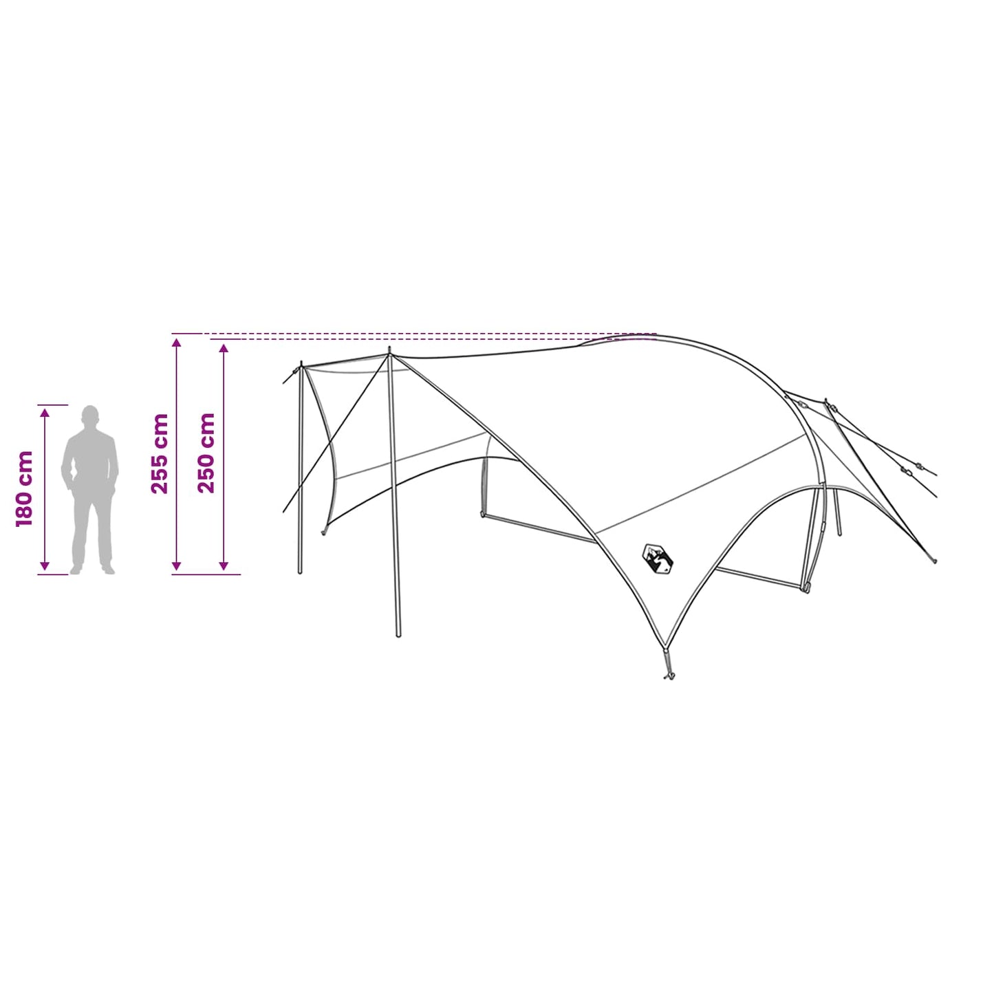 Camping Tarp Water-resistant Green 690 x 580 x 255 cm