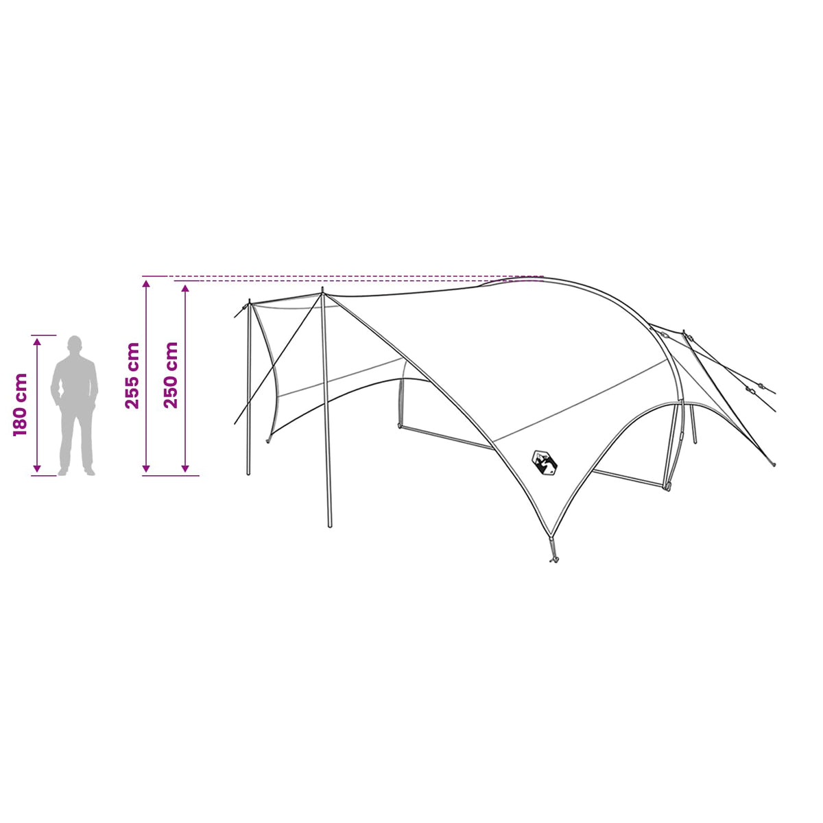 Camping Tarp Water-resistant Blue 695 x 580 x 200 cm
