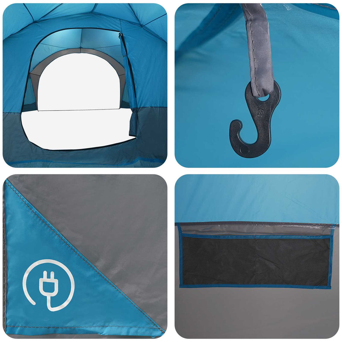 Side Tent Blue 161.42 x 161.42 x 98.43 in Polyester and Steel