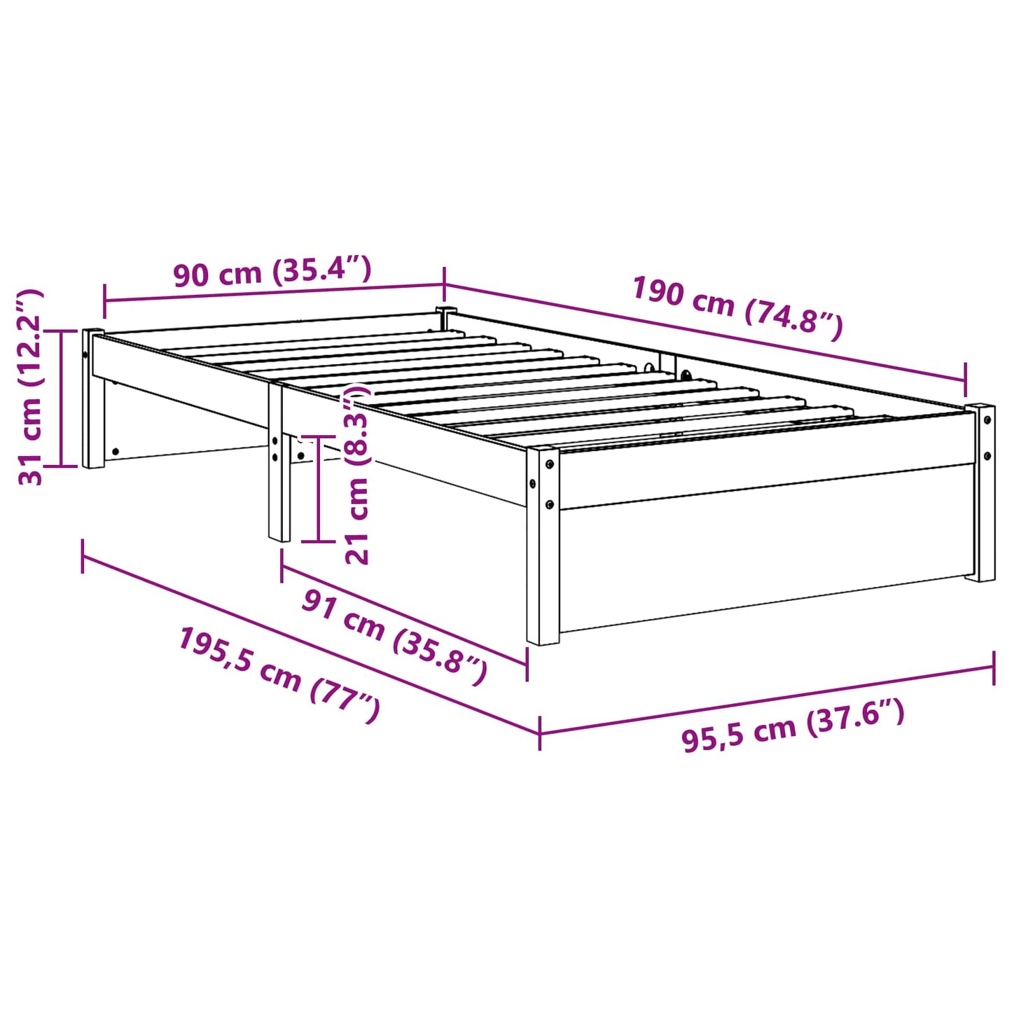 Bed Frame Solid-Pine