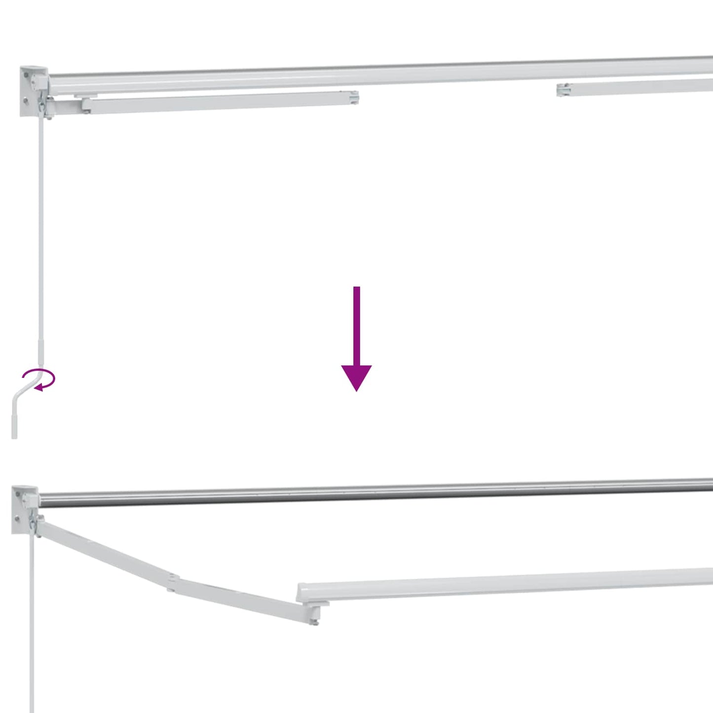 Manual Retractable Awning with LEDs 3 x 2.5 m