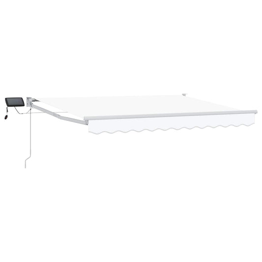 Manual Retractable Awning with LEDs White 3 x 2.5 m