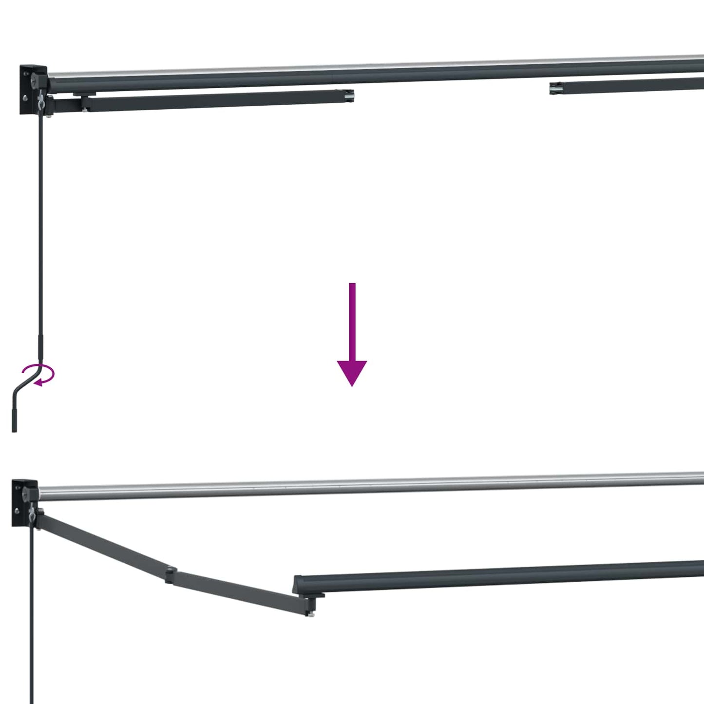Manual Retractable Awning with LEDs 3.5 x 2 m