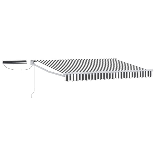 Solar Electric Awning 3 x 2.5 m Anthracite and White Stripe