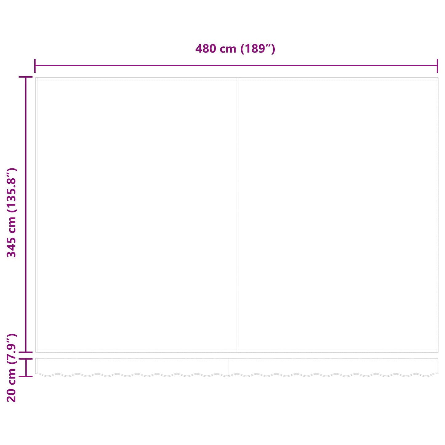 Manual Retractable Awning Anthracite and White 5 x 3.5 m