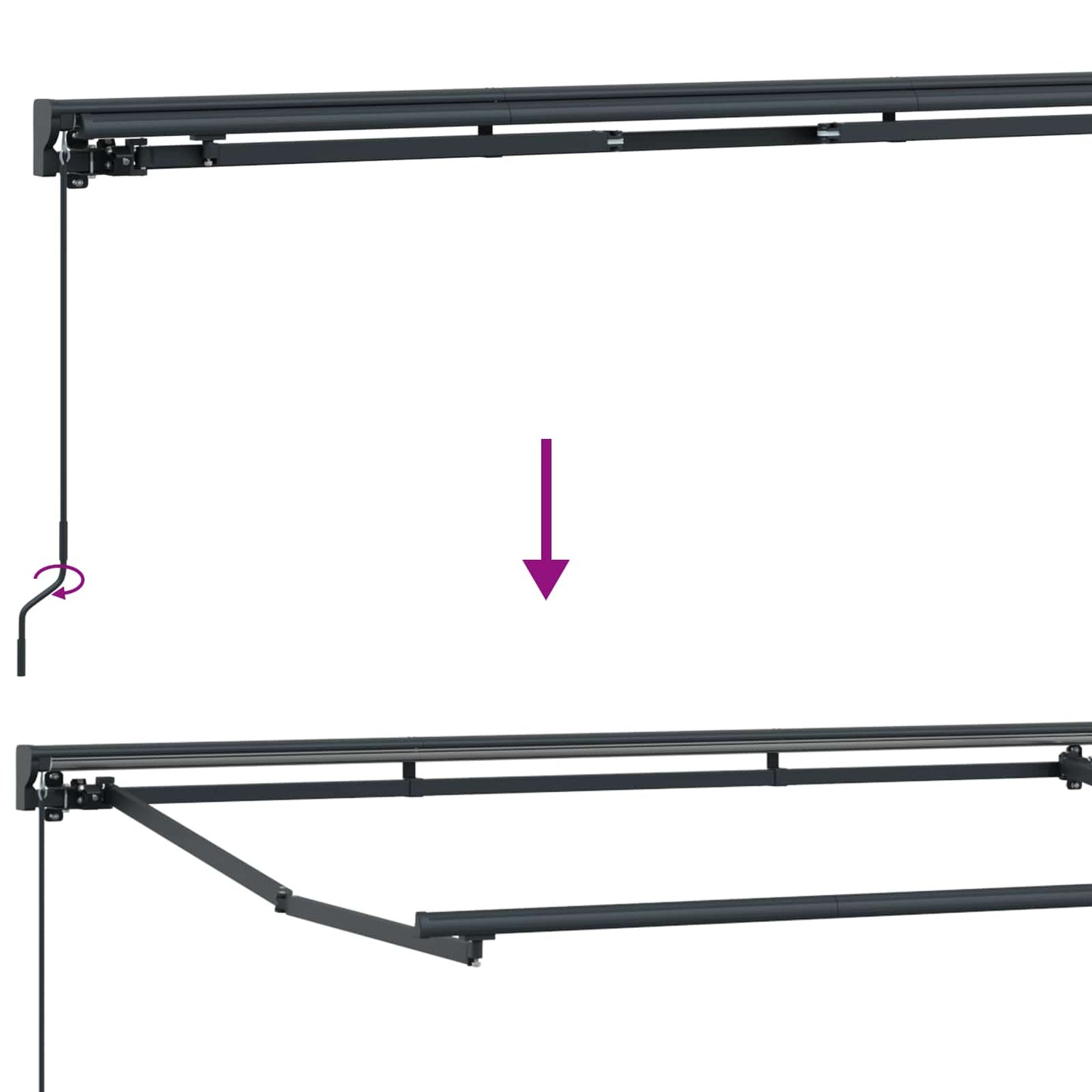 Manual Awning Frame with LEDs 2.5 x 2 m