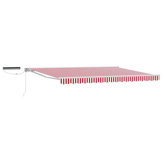 Electric Retractable Awning Red and White 4 x 3.5 m