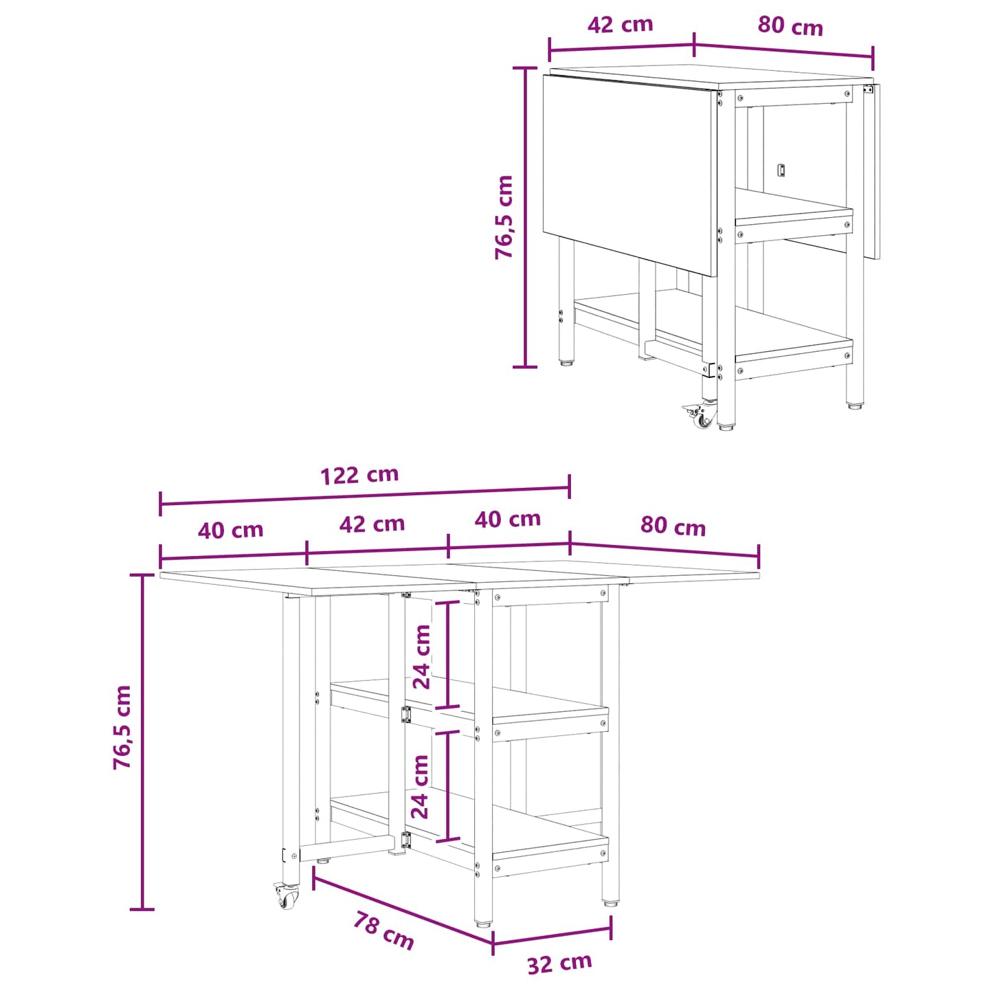 Dinning Table 122 x 80 x 76.5 cm Engineered Wood Sonoma Oak