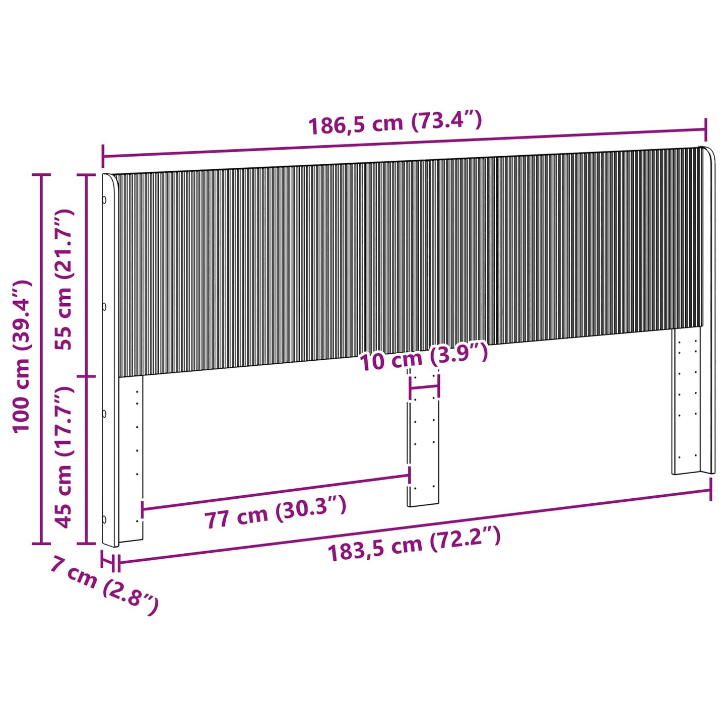 Headboard Grey Sonoma Engineered Wood