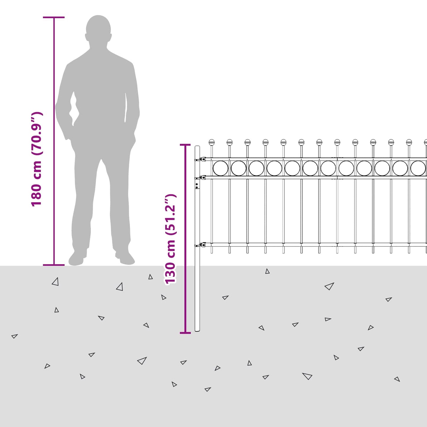 Ring Fence TILBURG 200 x 130 cm Powder-Coated Steel Black