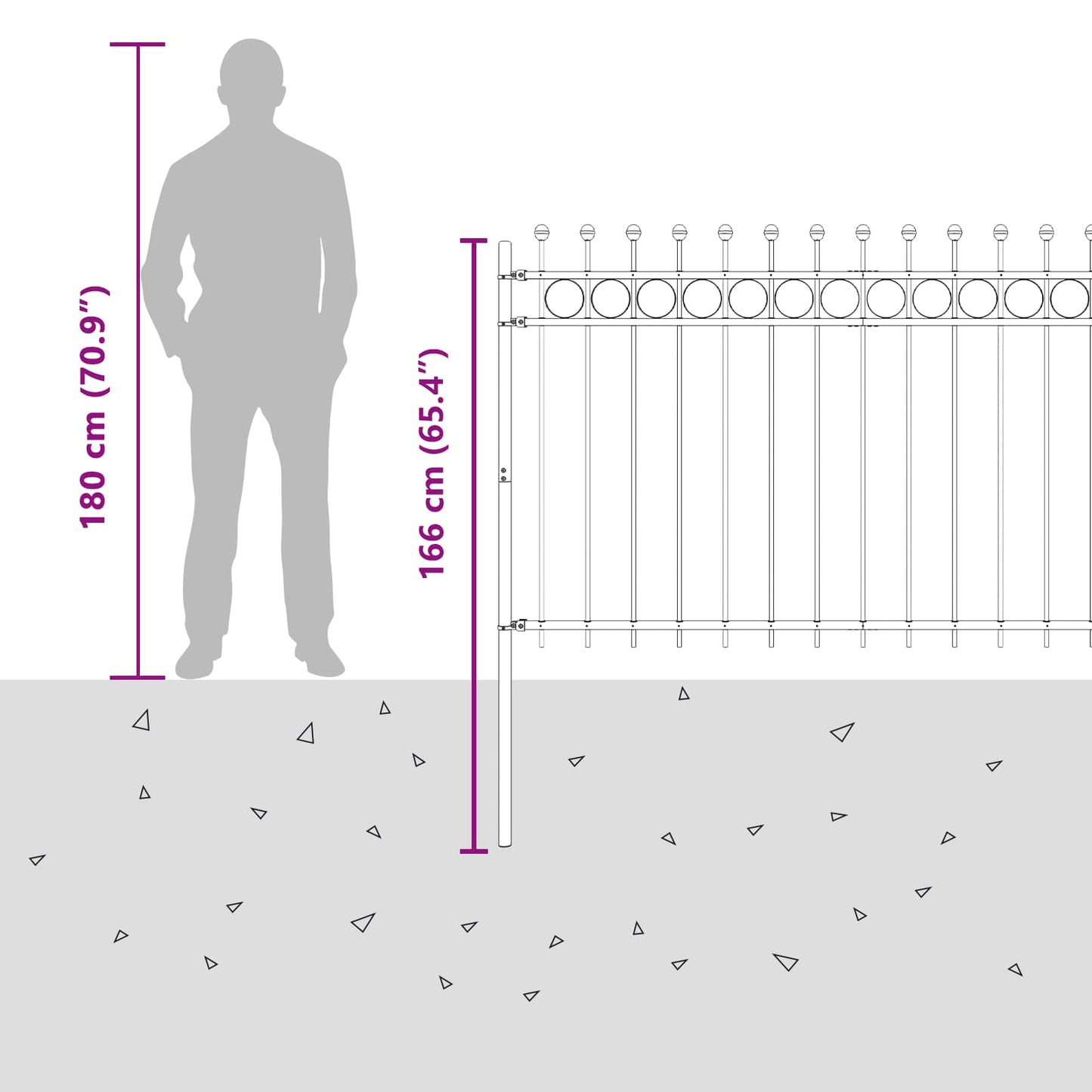 Ring Fence TILBURG 200 x 166 cm Powder-Coated Steel Black