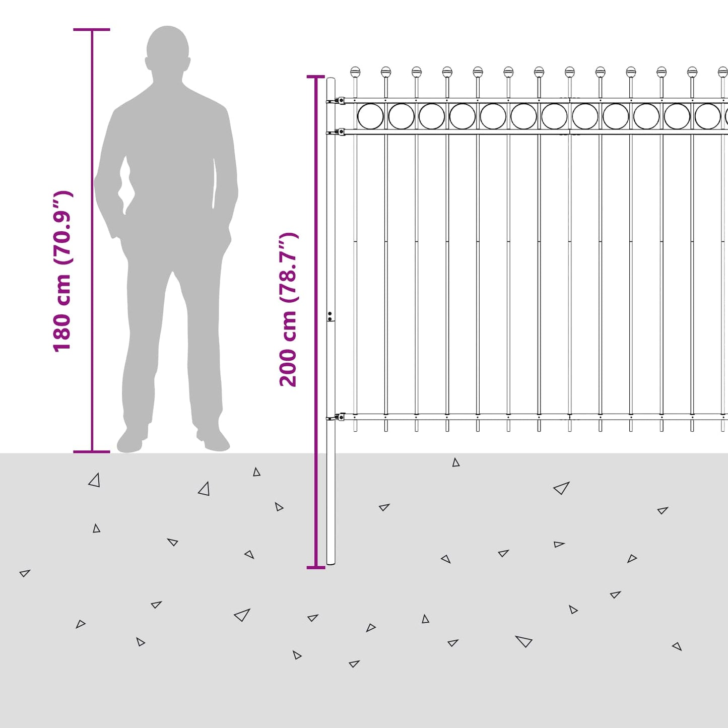 Ring Fence TILBURG 200 x 200 cm Powder-Coated Steel Black