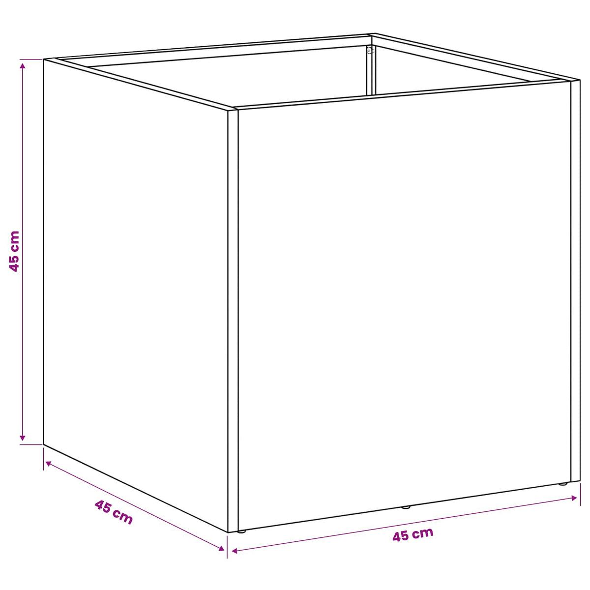 Garden Planter White 45 x 45 x 45 cm Cold-rolled Steel