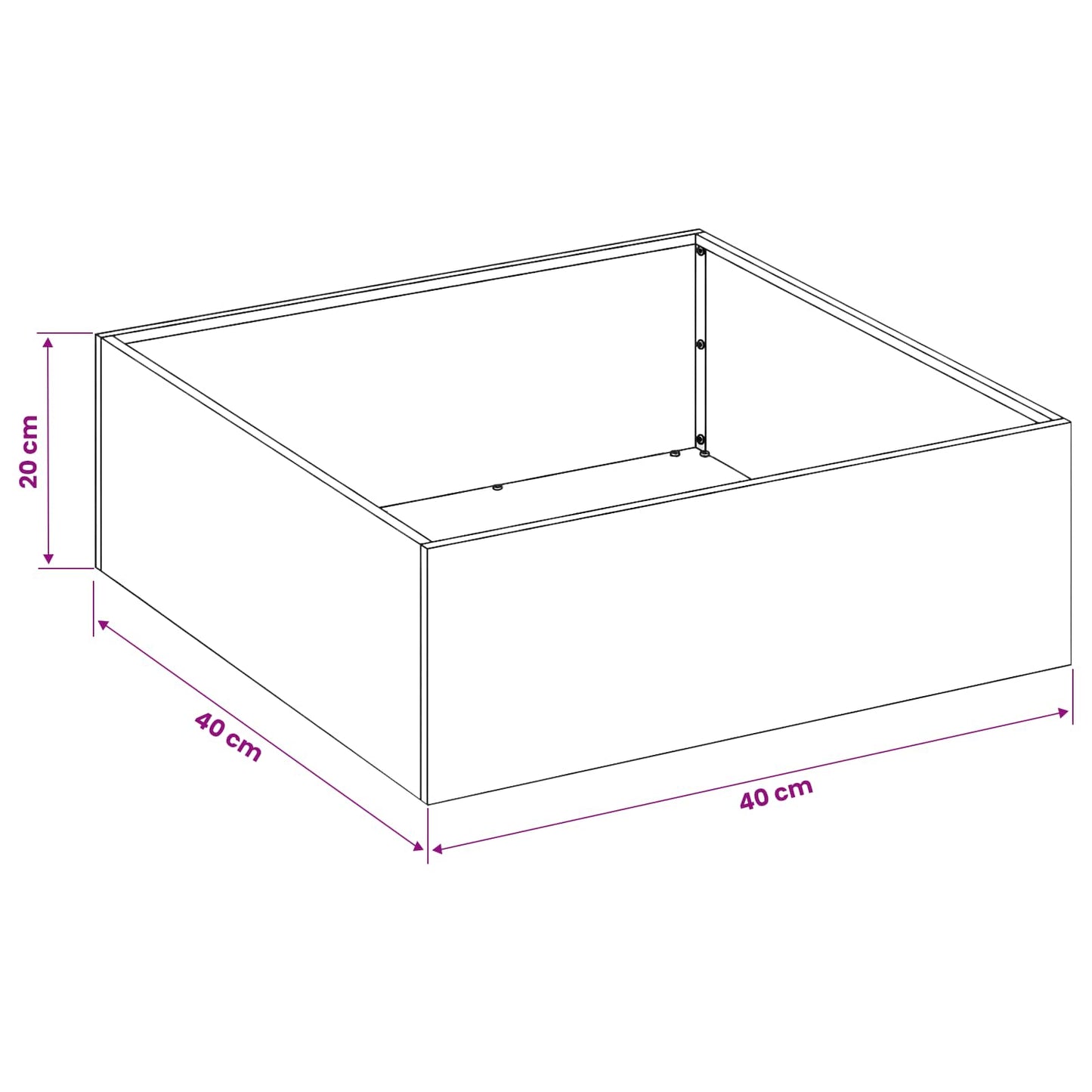 Garden Planter 2 pcs White 40 x 40 x 20 cm Cold-rolled Steel
