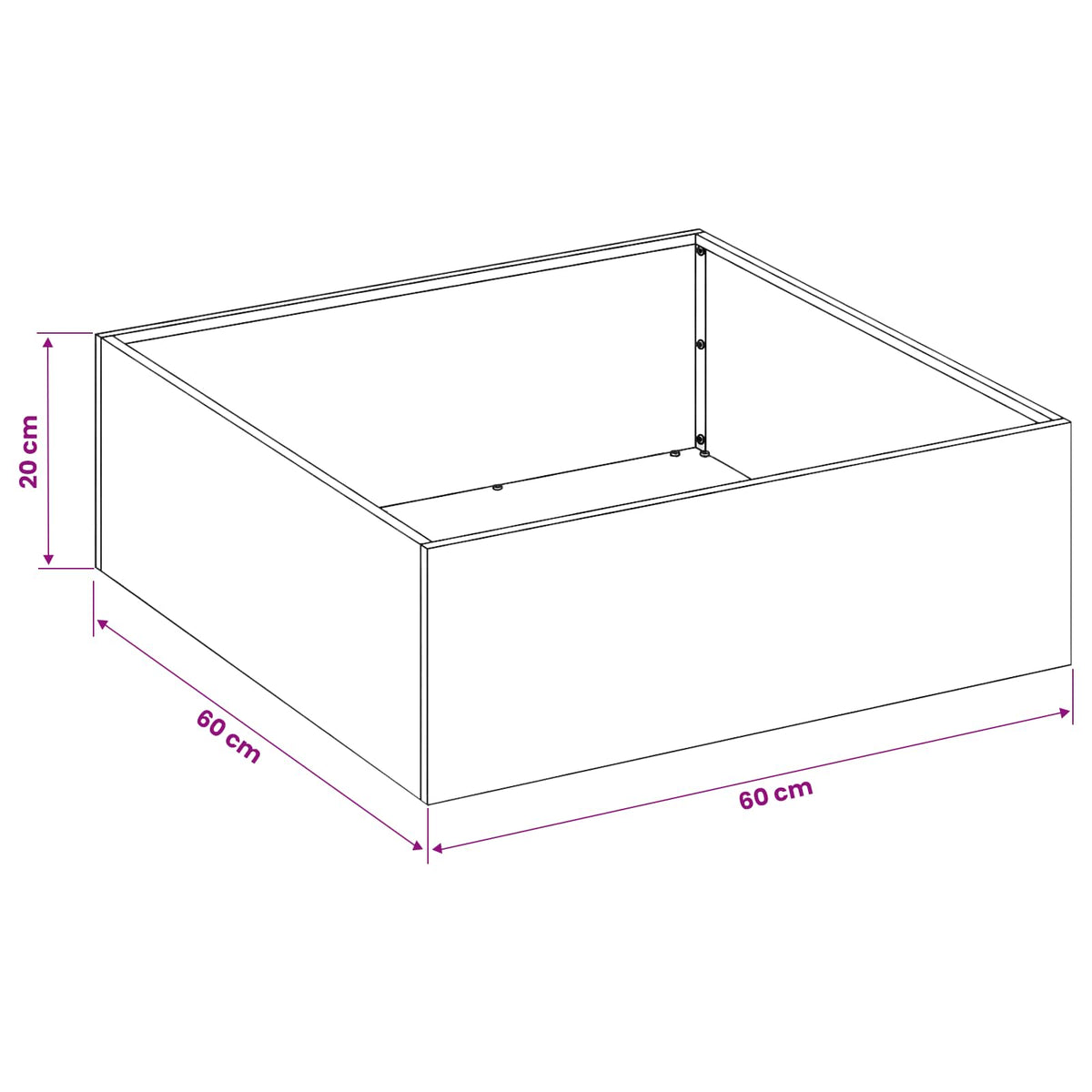 Garden Planter 2 pcs Silver 60 x 60 x 20 cm Galvanised Steel
