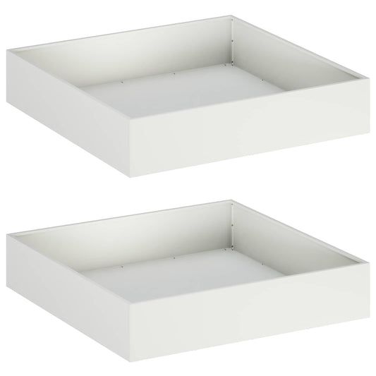 Garden Planter 2 pcs White 80 x 80 x 20 cm Cold-rolled Steel