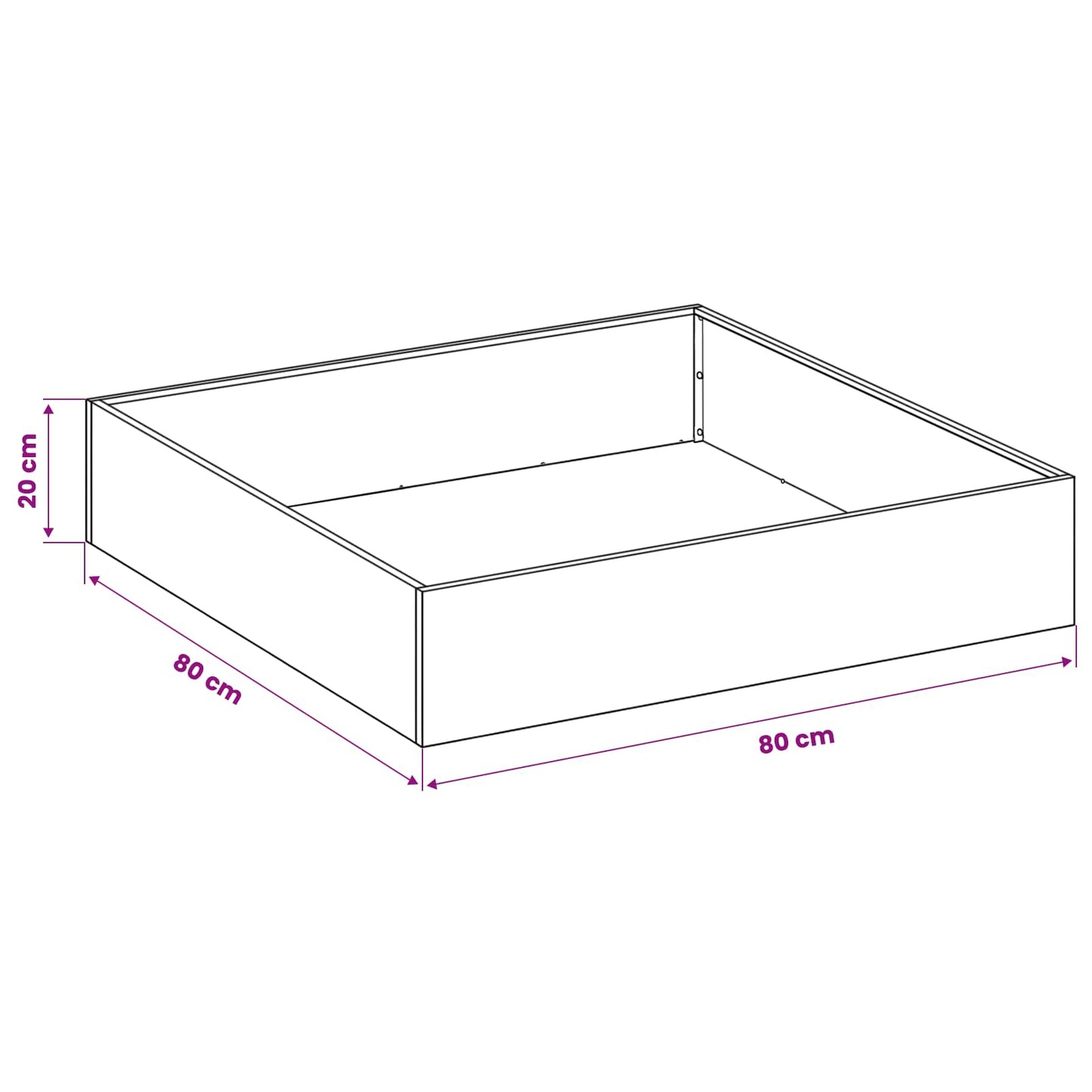 Garden Planter 2 pcs Silver 80 x 80 x 20 cm Stainless Steel