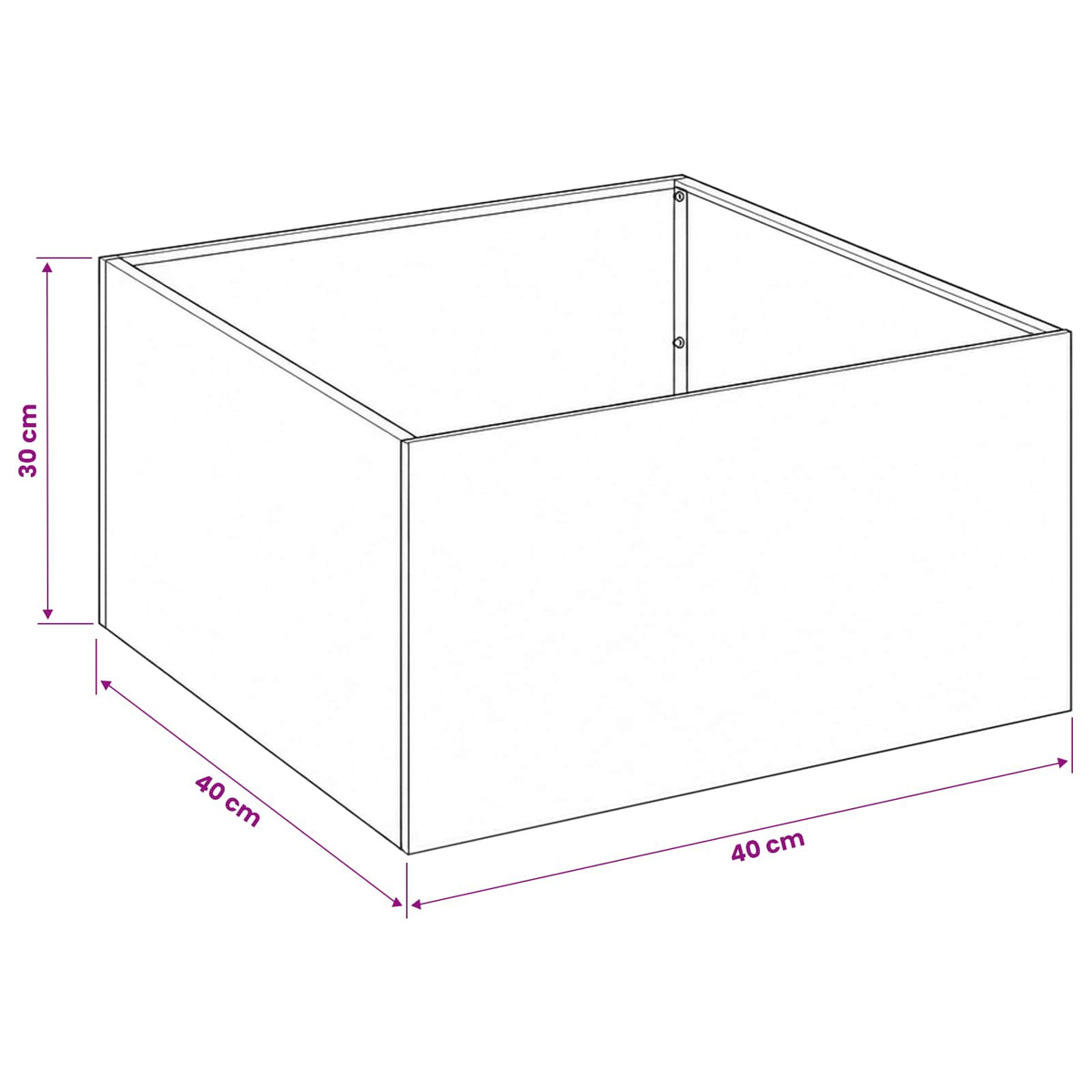 Garden Planter 2 pcs Black 40 x 40 x 30 cm Cold-rolled Steel