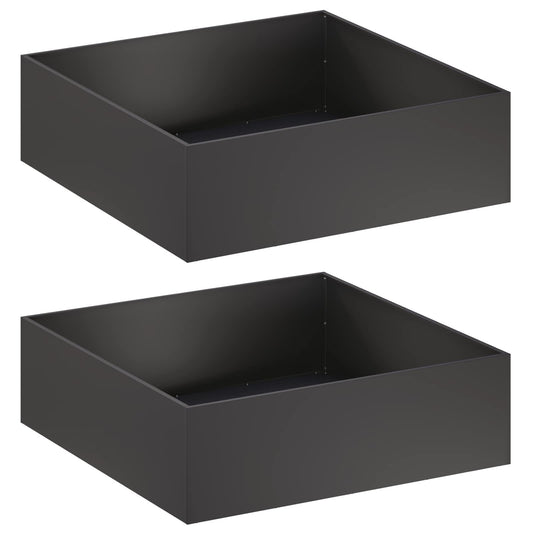 Garden Planter 2 pcs Black 80 x 80 x 30 cm Cold-rolled Steel