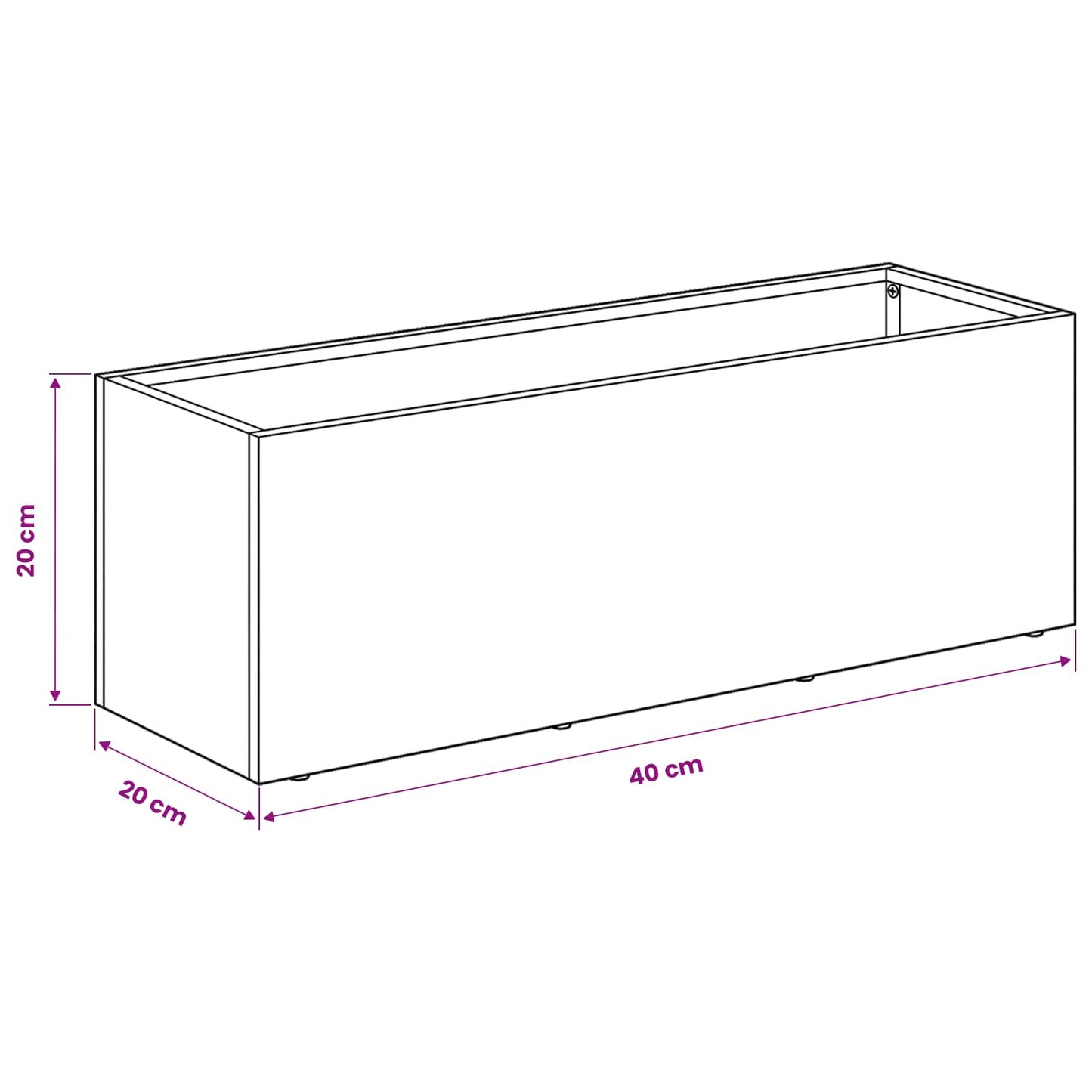 Garden Planter Anthracite 40 x 20 x 20 cm Cold-rolled Steel