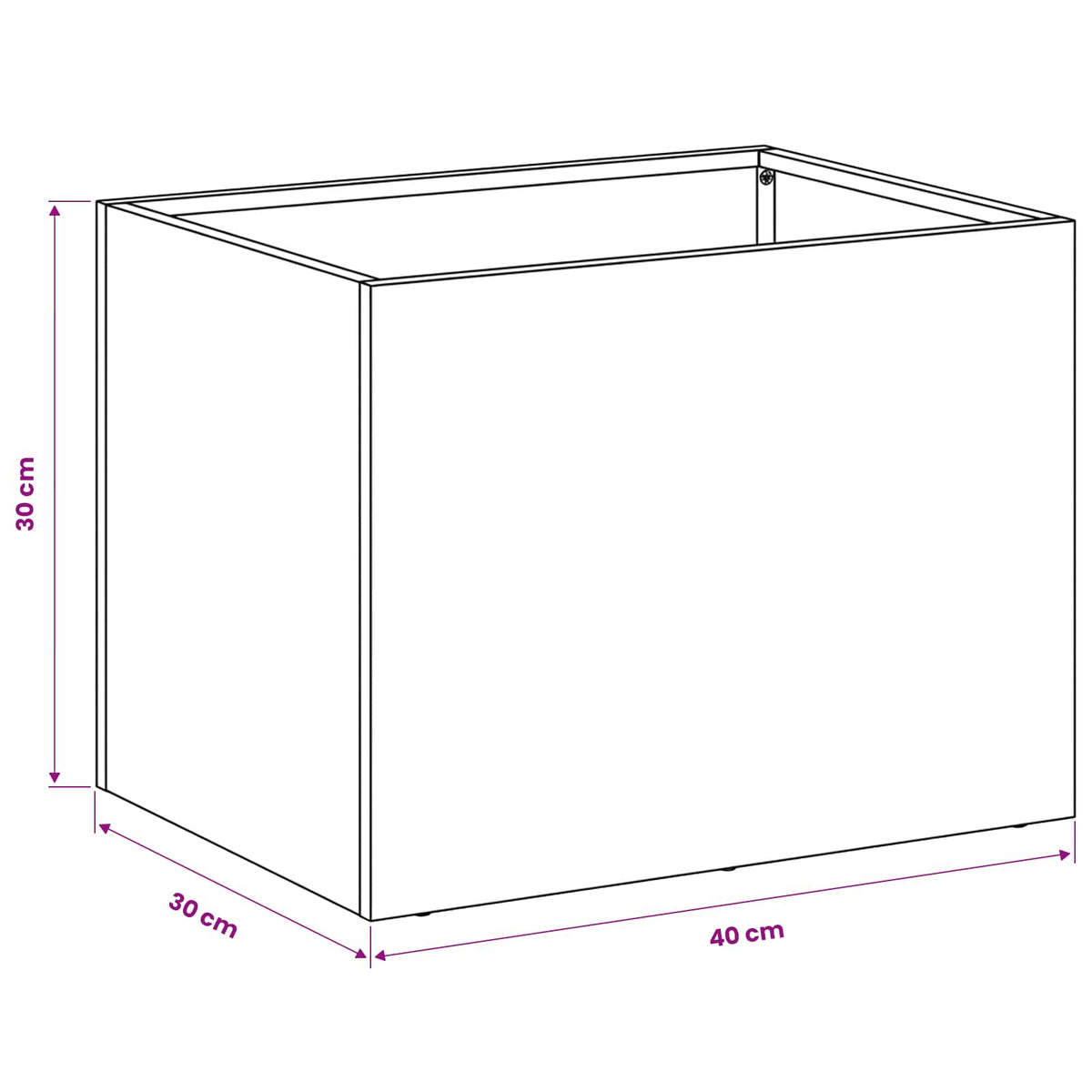 Garden Planter Black 40 x 30 x 30 cm Cold-rolled Steel
