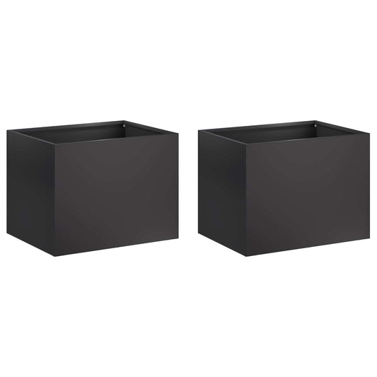 Garden Planter 2 pcs Black 40 x 30 x 30 cm Cold-rolled Steel