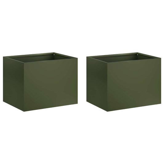 Garden Planter 2 pcs Olive Green 40 x 30 x 30 cm