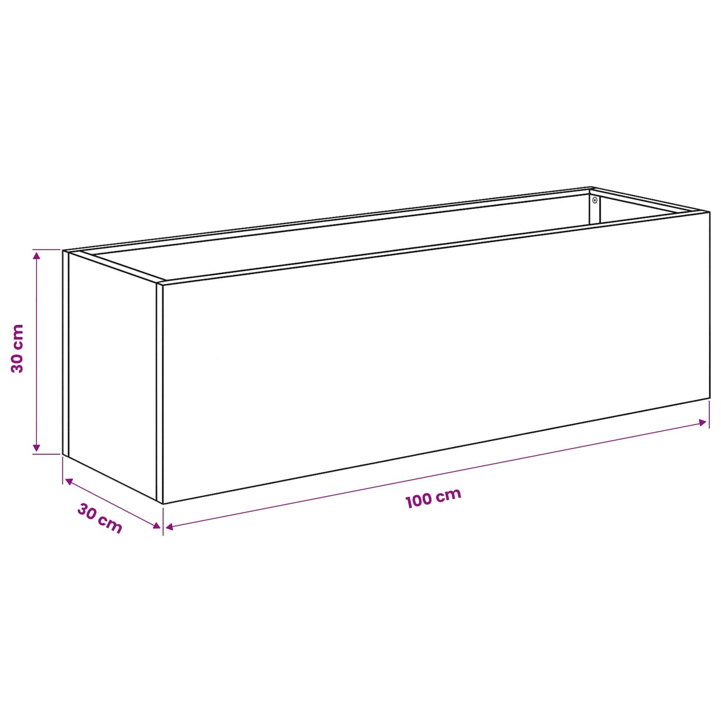 Garden Planter 2 pcs White 80 x 30 x 30 cm Cold-rolled Steel
