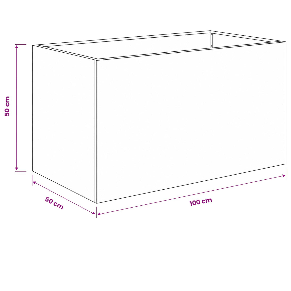 Garden Planter Black 100 x 50 x 50 cm Cold-rolled Steel