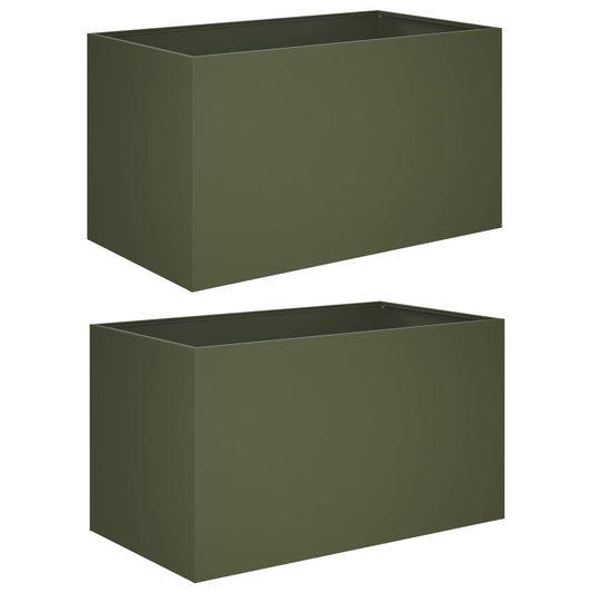 Garden Planter 2 pcs Olive Green 100 x 50 x 50 cm