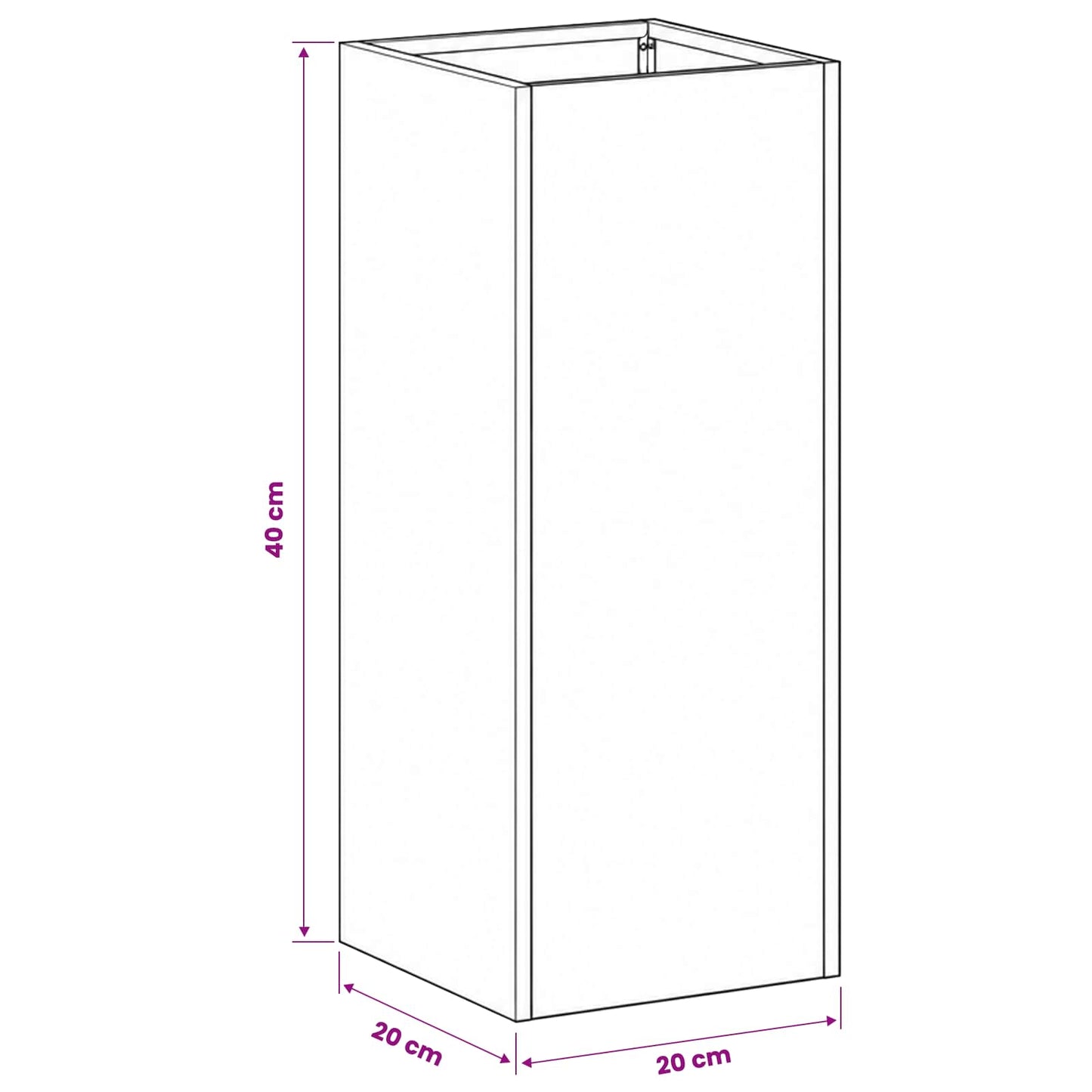 Garden Planter 2 pcs Silver 20 x 20 x 40 cm Galvanised Steel