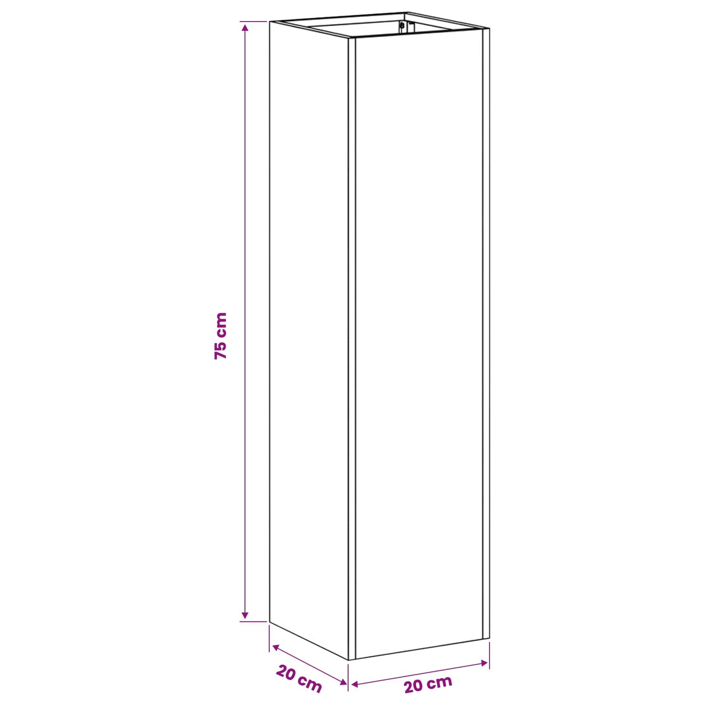Garden Planter 2 pcs Silver 20 x 20 x 75 cm Galvanised Steel