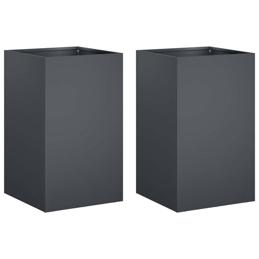 Garden Planter 2 pcs Anthracite 30 x 30 x 40 cm