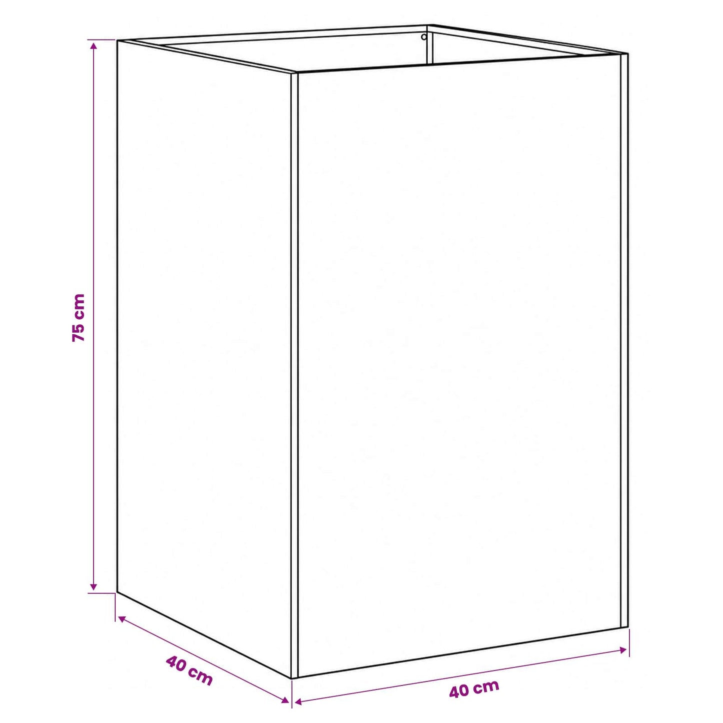 Garden Planter 2 pcs Anthracite 40 x 40 x 75 cm