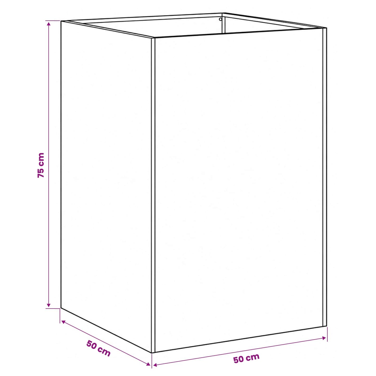 Garden Planter 2 pcs Silver 50 x 50 x 75 cm Galvanised Steel