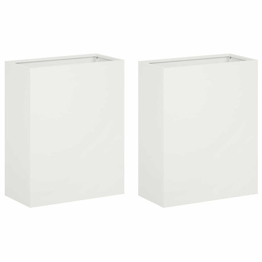 Garden Planter 2 pcs White 40 x 20 x 40 cm Cold-rolled Steel
