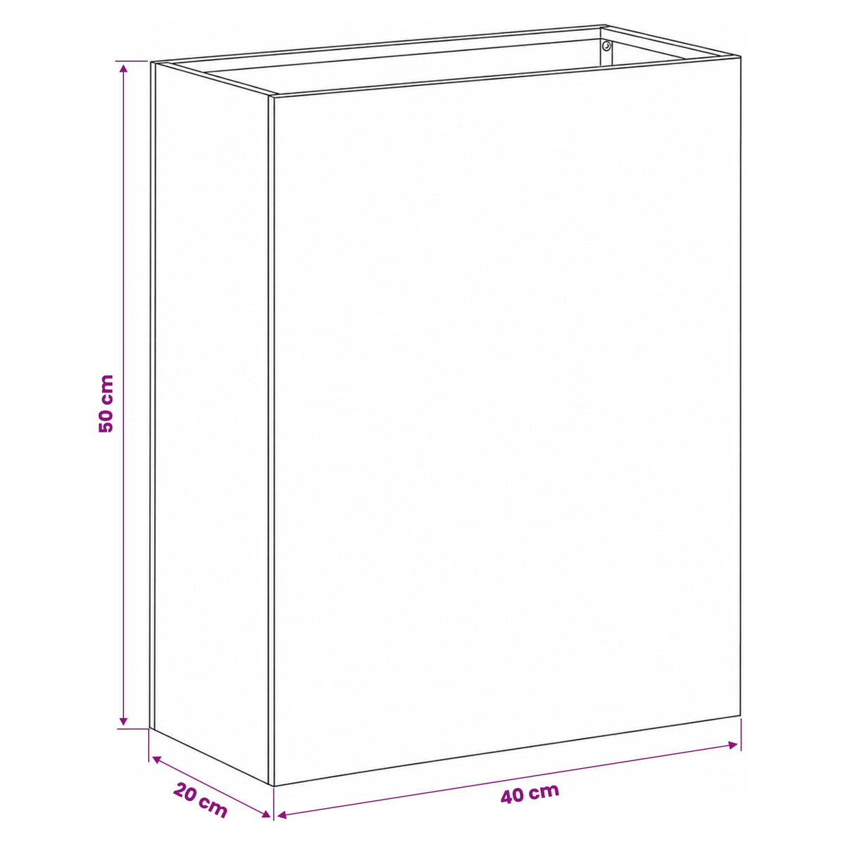 Garden Planter 2 pcs White 40 x 20 x 50 cm Cold-rolled Steel