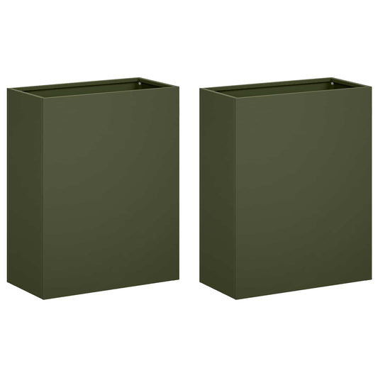 Garden Planter 2 pcs Olive Green 40 x 20 x 50 cm